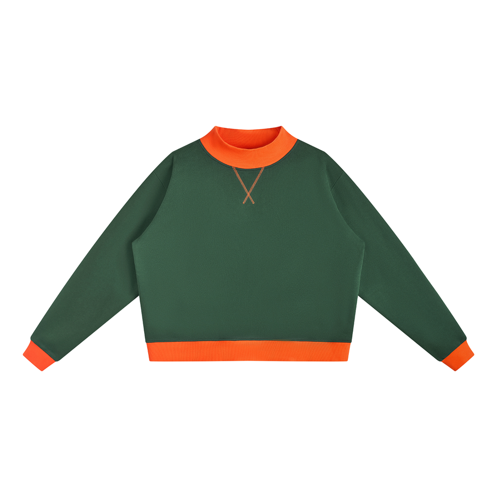 ATHLETIC TWO-TONE MOCKNECK