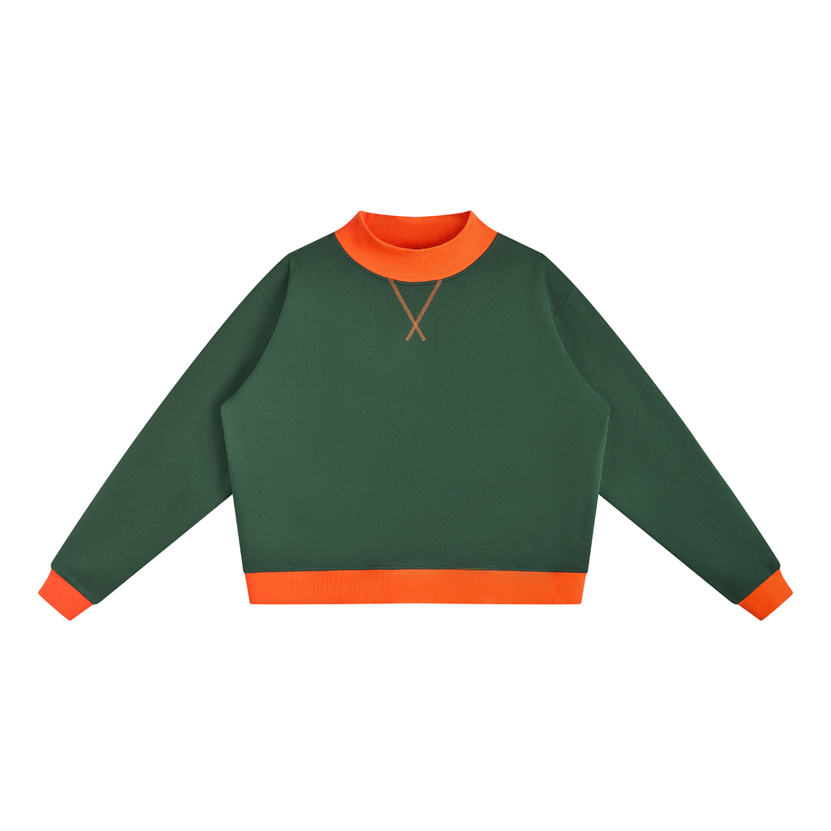ATHLETIC TWO-TONE MOCKNECK