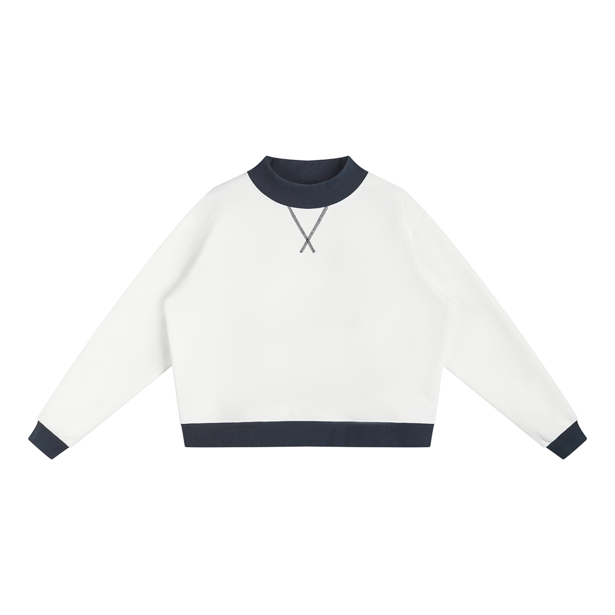 ATHLETIC TWO-TONE MOCKNECK