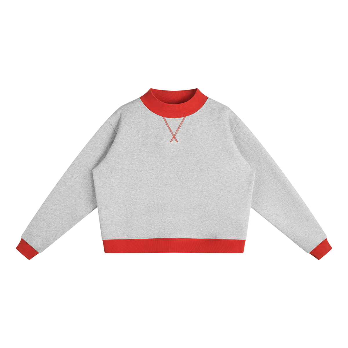ATHLETIC TWO-TONE MOCKNECK