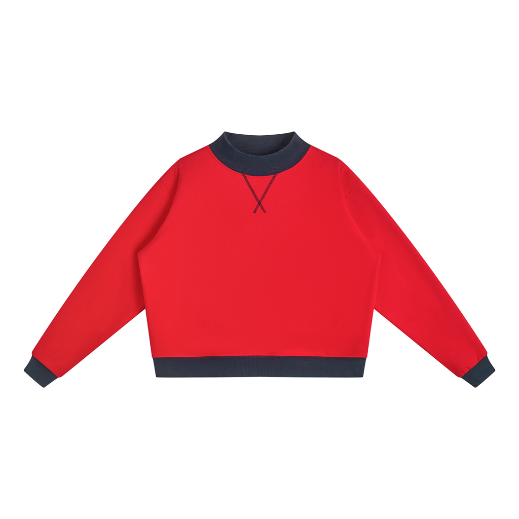 ATHLETIC TWO-TONE MOCKNECK
