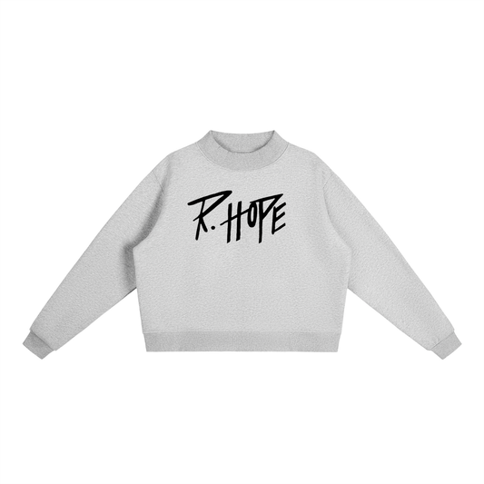 Essential Fleece Mock-Neck Crew Sweatshirt